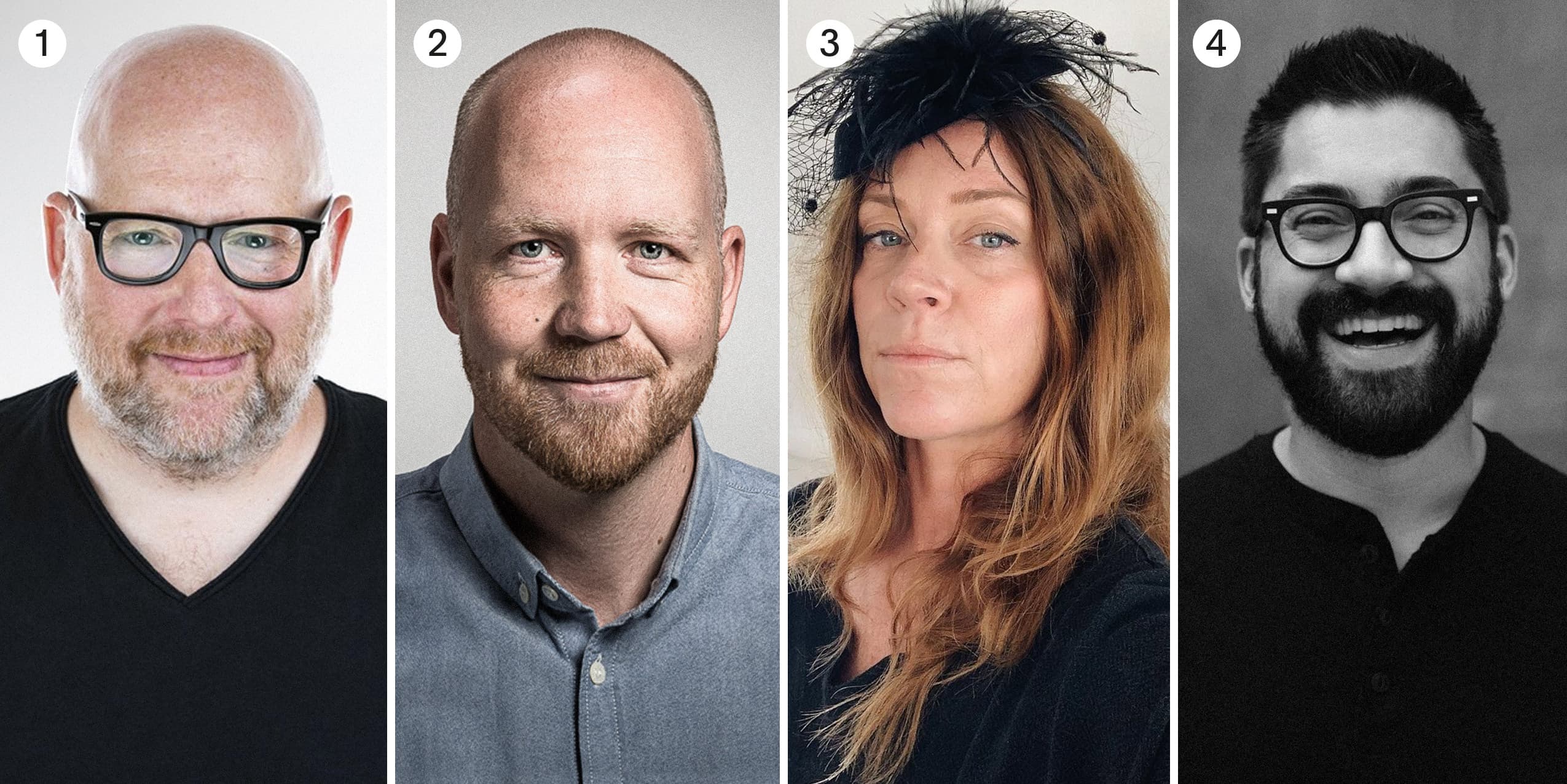 Bild på fyra personer: Christer Hedberg, Mattias Åkerberg, Jessica Reed Kraus och Austin Kleon