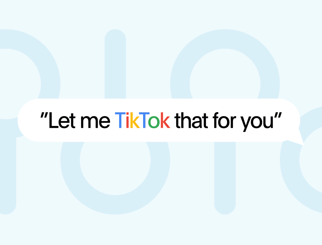 Grafik med texten "Let me TikTok that for you" centrerat i bilden