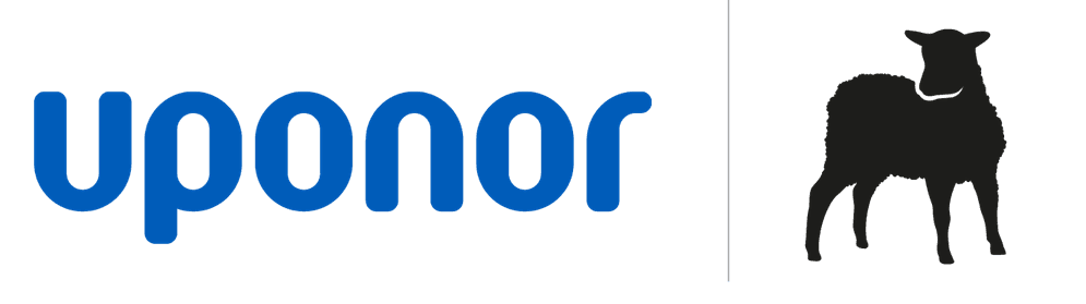 Logotypexempel med Uponor och Shepherd of Swedens logotyper