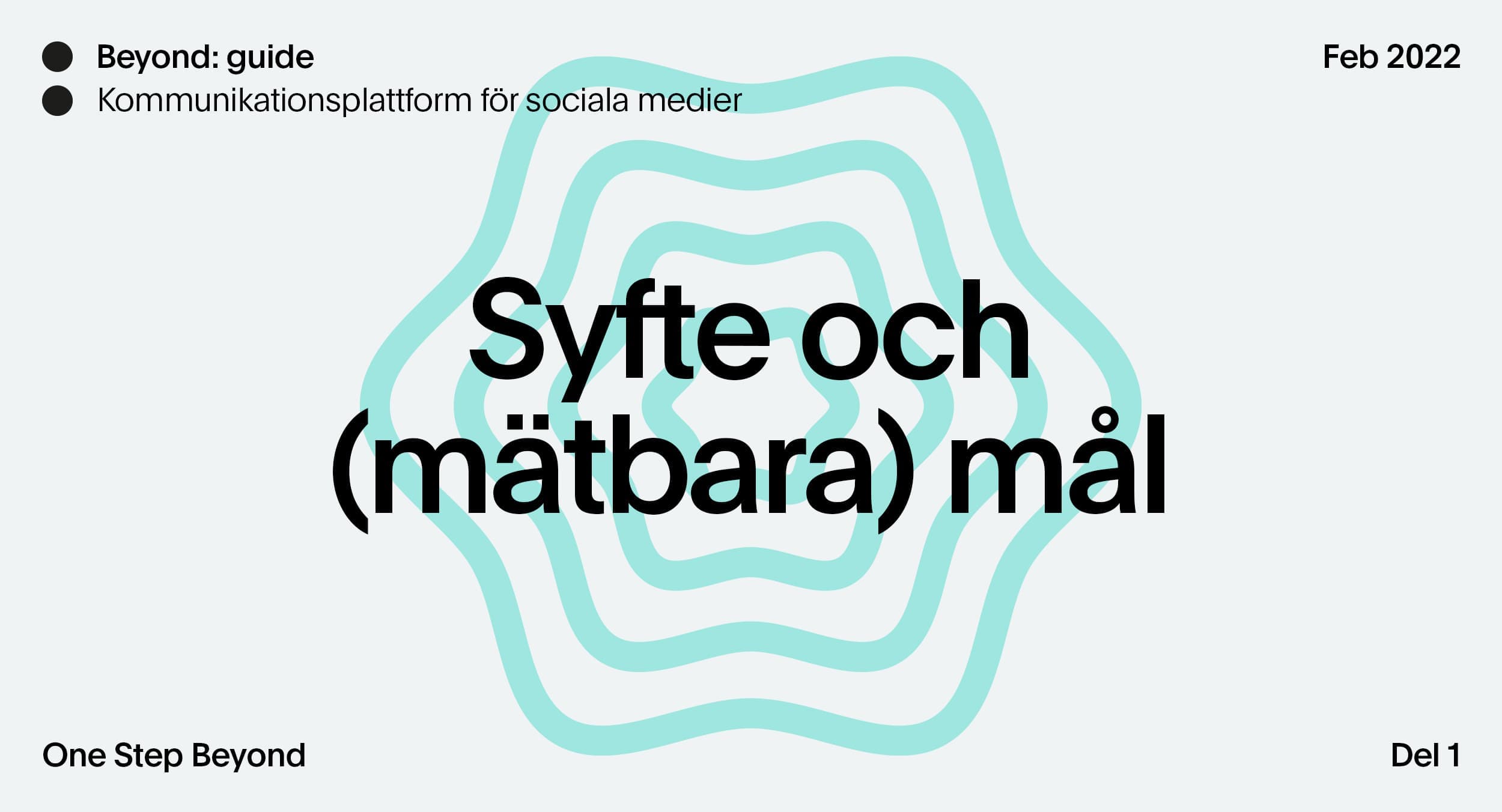 Del 1 av Beyonds guide för kommunikationsplattform för sociala medier, Syfte och (mätbara) mål