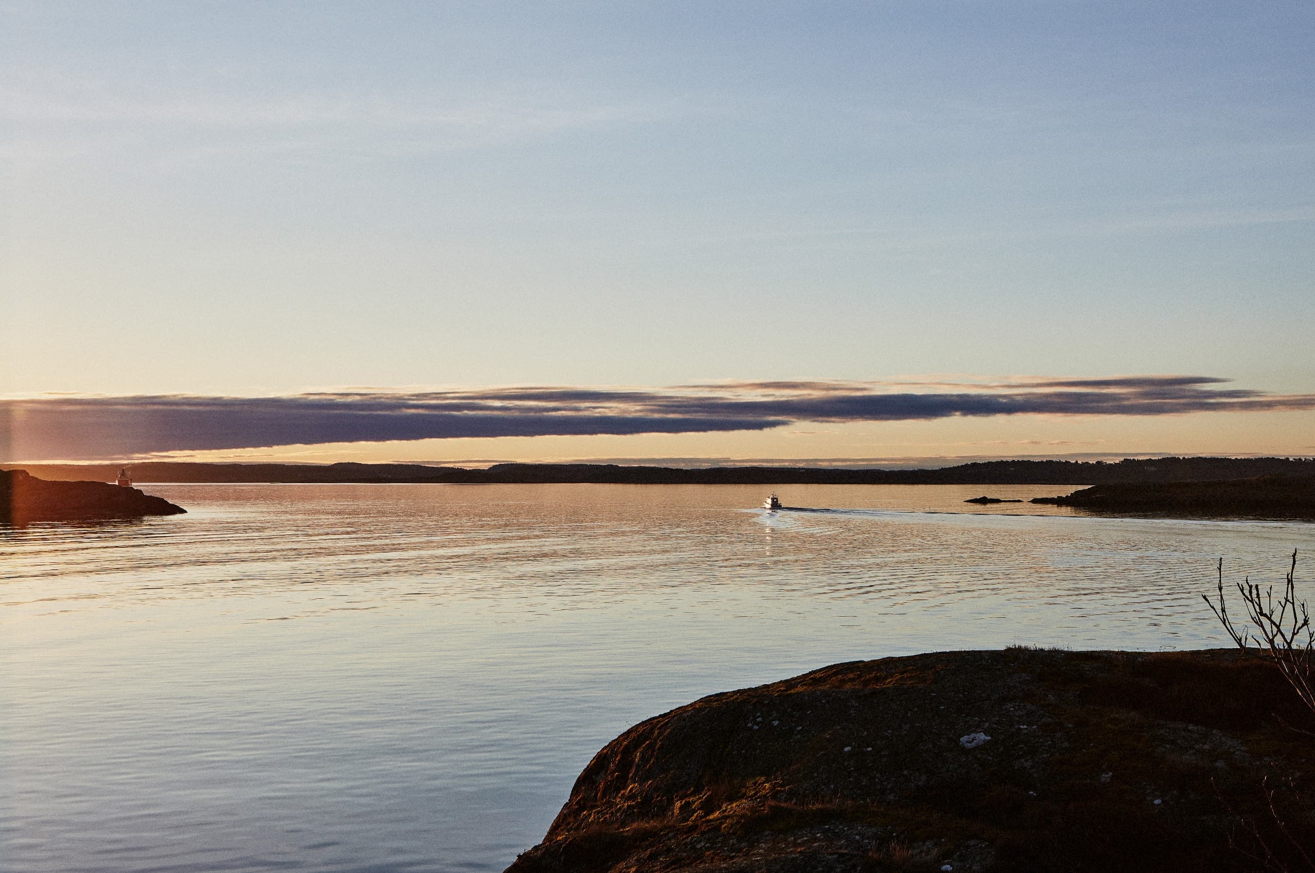 utsiktsbild över havet, solnedgång