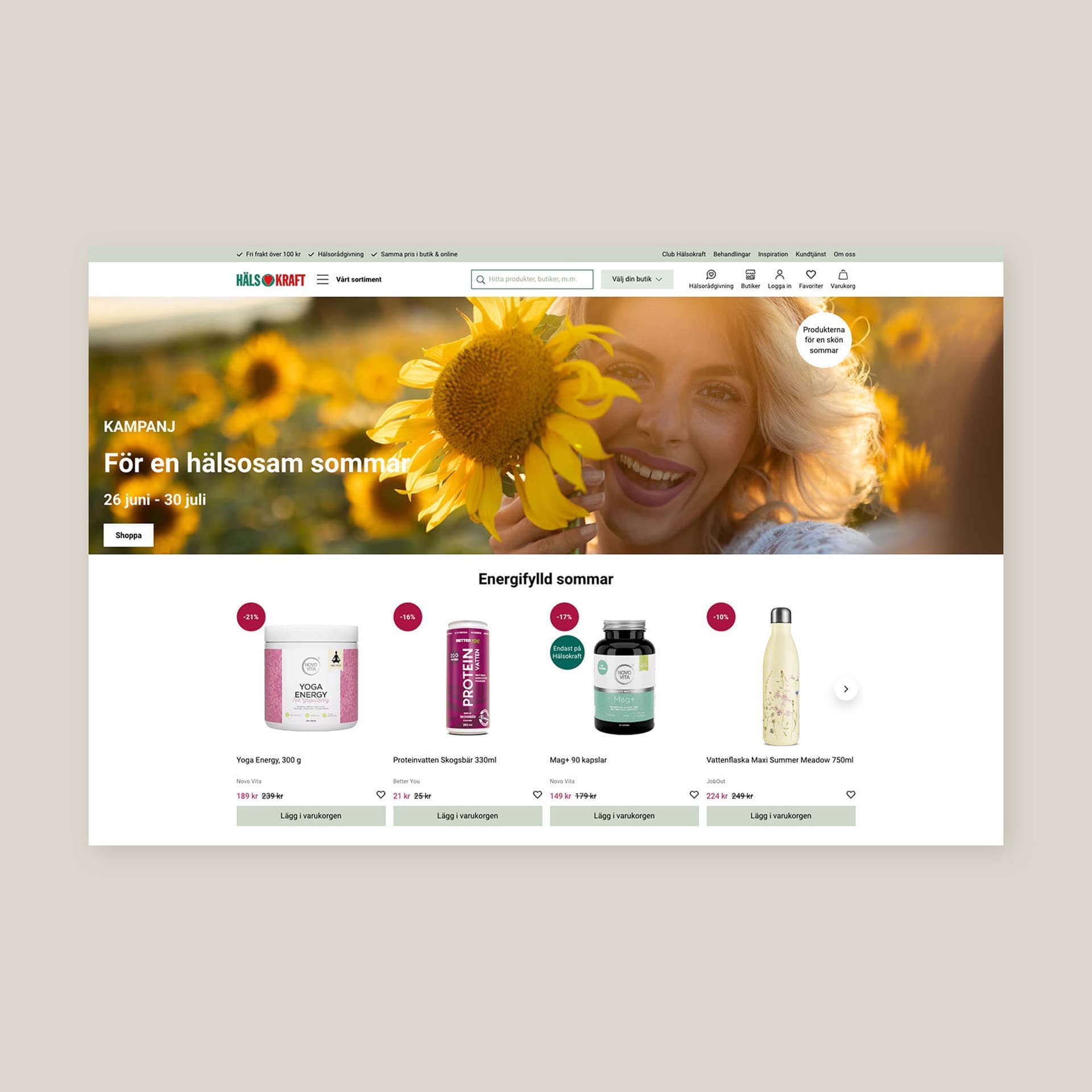 urklipp från hälsokrafts hemsida