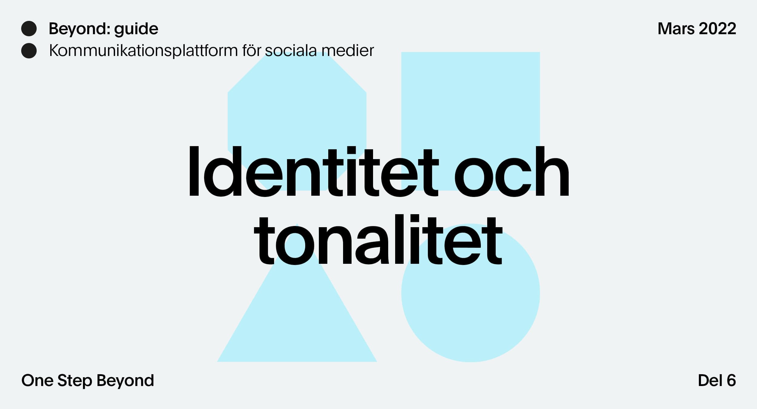 Del 6 av Beyonds guide för kommunikationsplattform för sociala medier, Identitet och tonalitet