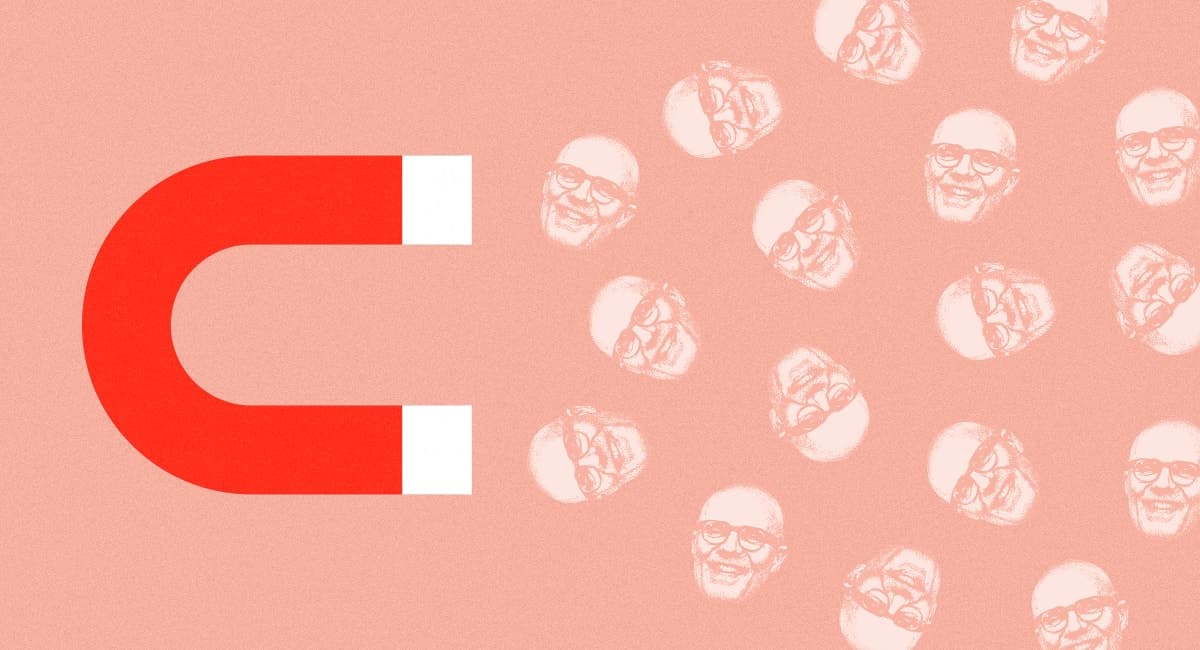 En magnet som drar till sig flera ansikten av Anders Nygren, delägare och copywriter & varumärkesutvecklare på Beyond