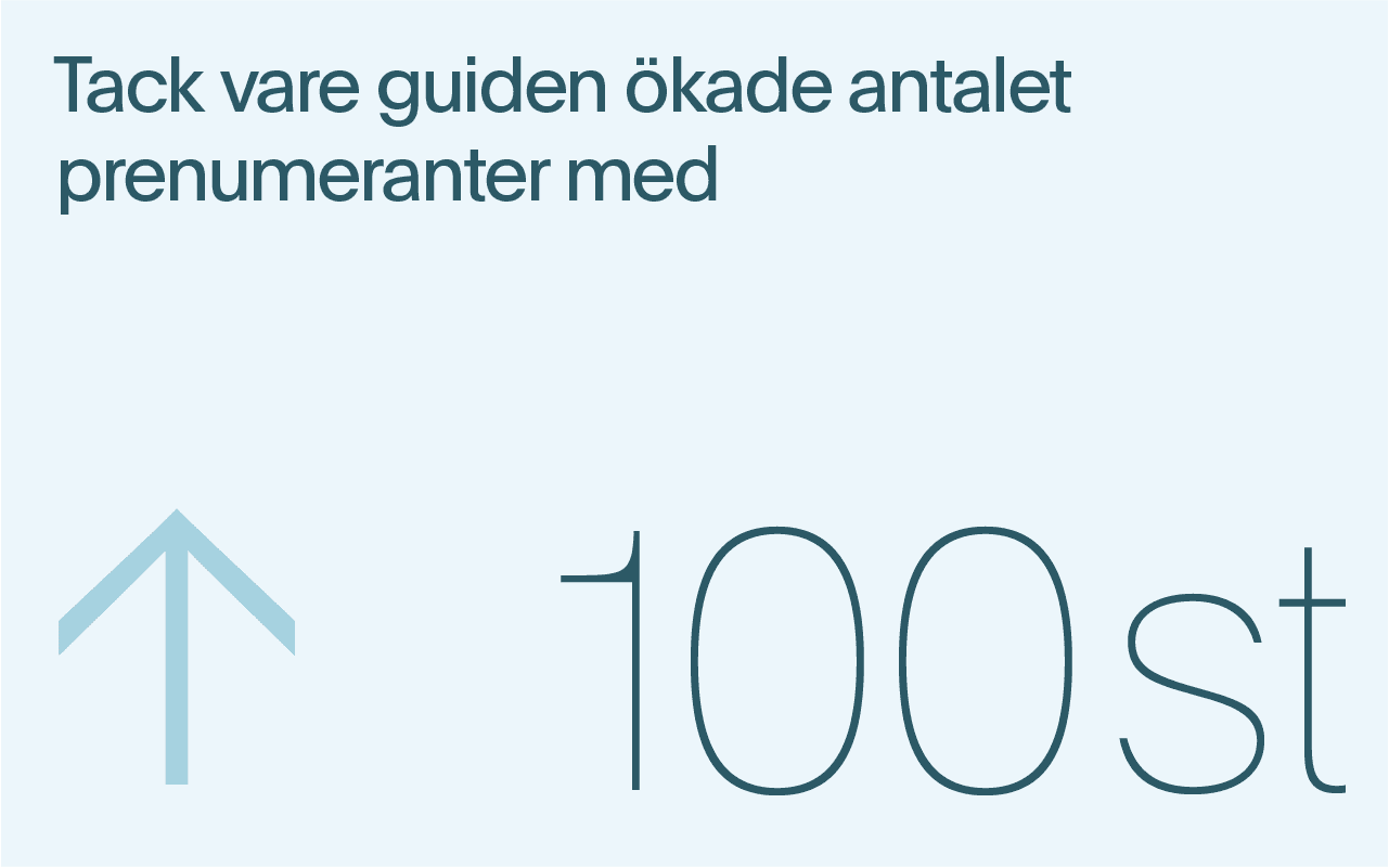 Tack varen guiden ökade antalet prenumeranter med 100 st