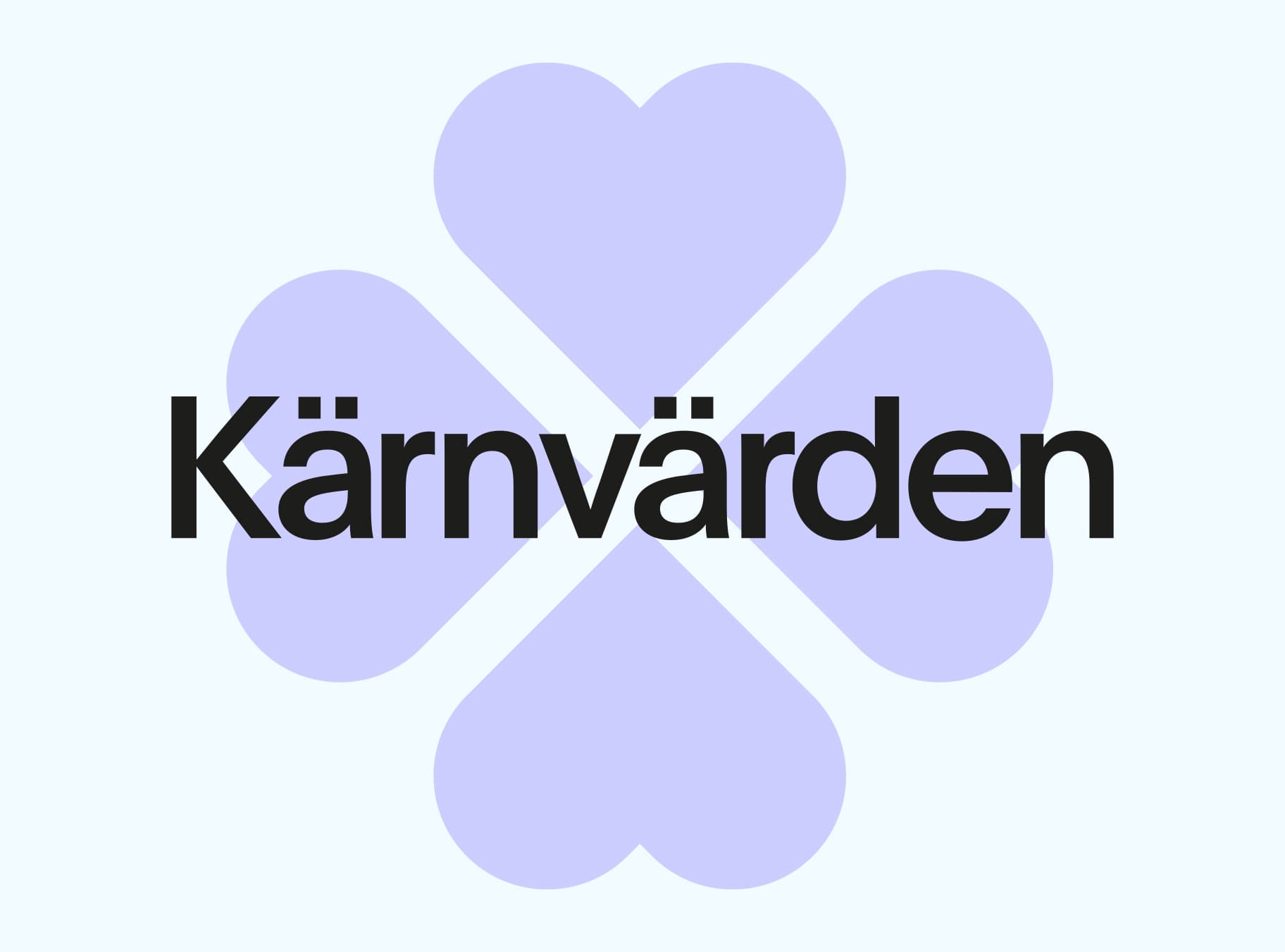 Grafik med texten "Kärnvärden" centrerat i bilden