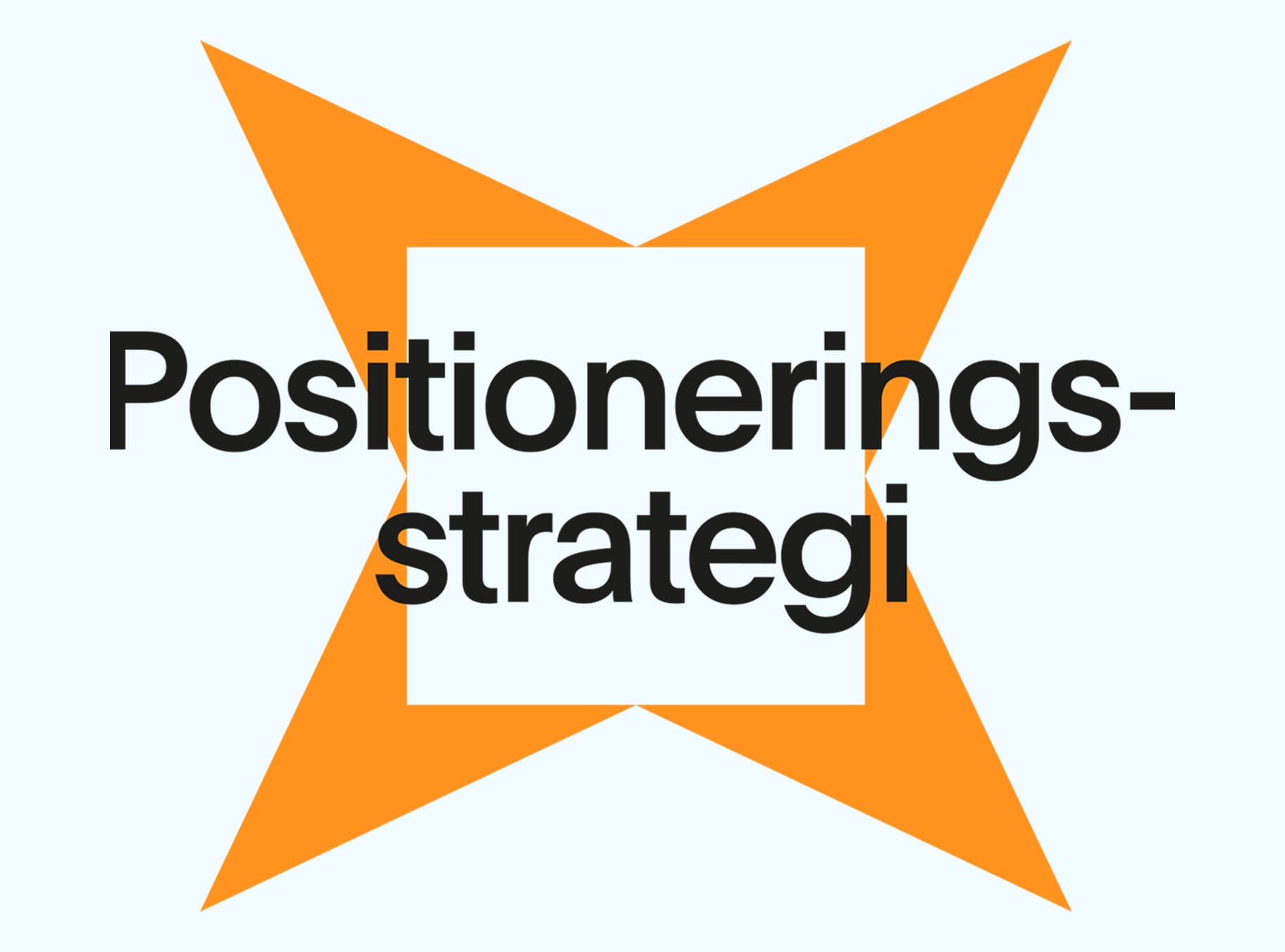 Grafik med texten "Positioneringsstrategi" centrerat i bilden