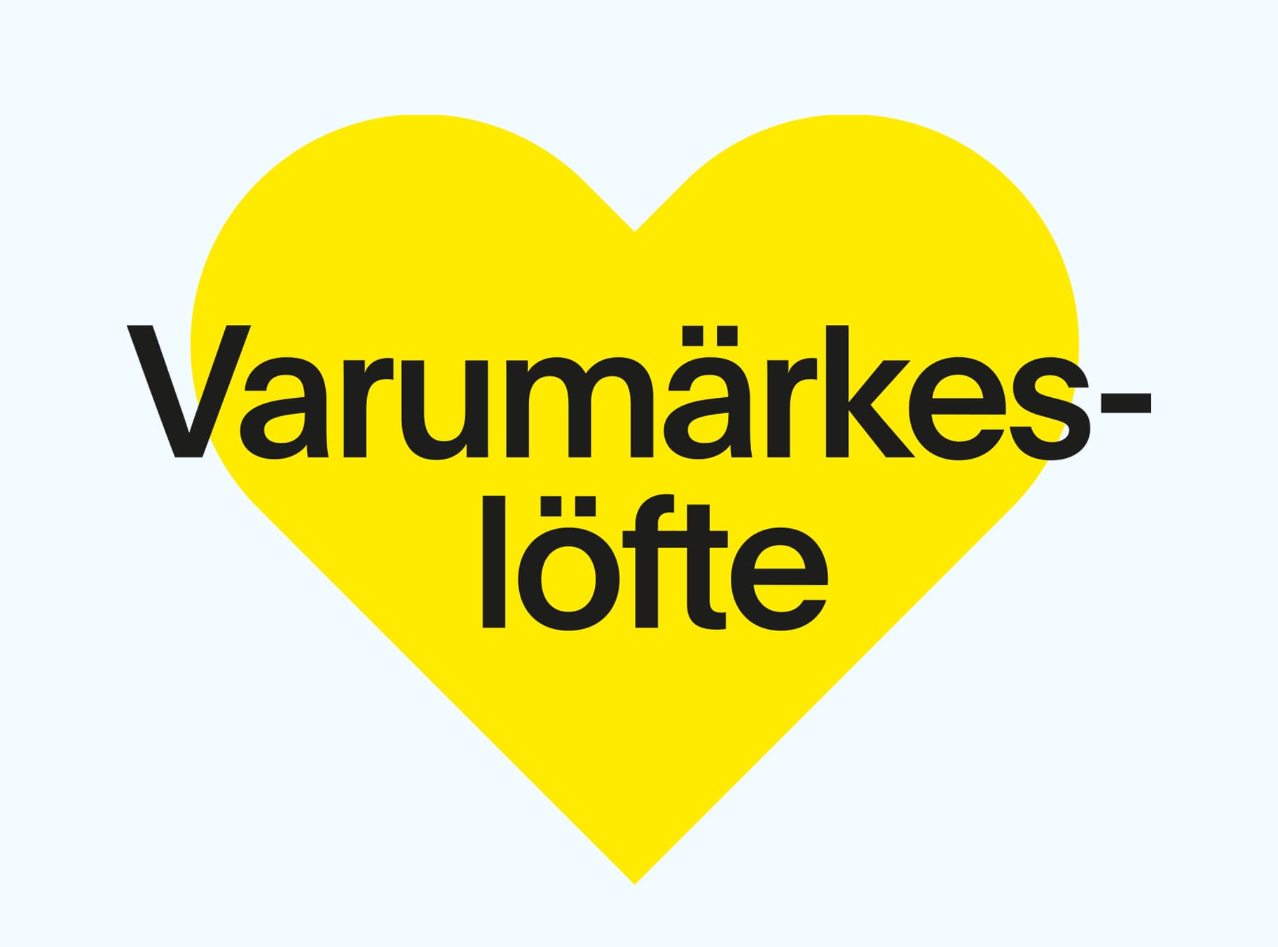 Grafik som illustrerar ett hjärta med texten "Varumärkeslöfte" centrerat i bilden