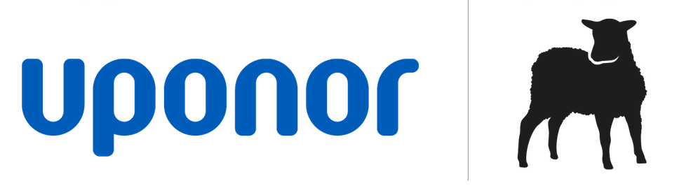 Logotypexempel med Uponor och Shepherd of Swedens logotyper